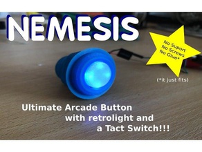 nemesis ultimate arcade button no support screw glue just fits video games arduino dwarf electronics led light tact switch 3d print model - Mito3D