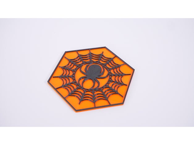 halloween posavasos cocina de comedor la cerveza mat decoración araña 3D print model - Mito3D