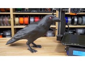 halloween crow led yeux animaux d'oiseaux décoration prop 3d print model - Mito3D