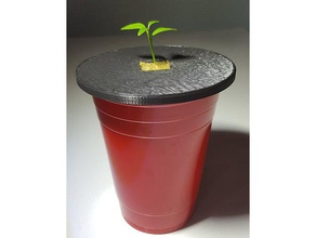 solo cup kratky planter fits 1-inch rockwool outdoor garden diy hydroponics seedling 3d print model - Mito3D