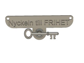 keyholder chave da liberdade decoração hllare nyckel nyckeln até frihet 3d print model - Mito3D