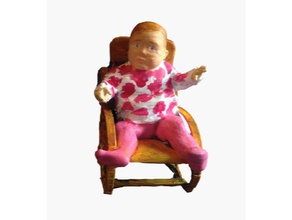 balanço bebê esculturas 3d retrato cadeira de sculptris 3d print model - Mito3D
