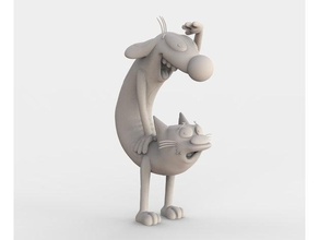 catdog nickelodeon art 3dmodel 3d printer printing animated caricature character collection sculpture series zbrush 3d print model - Mito3D