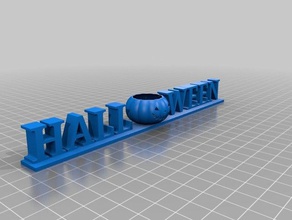 halloween sinal outros a decoração de pumkin abóbora 3d print model - Mito3D
