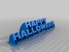 happy halloween nosifer sweeping 2-line decor customized 3d print model - Mito3D