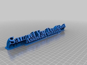 2222 2 özelleştirilmiş süpürme benim-hat adı plaka mardi ofis 3d print model - Mito3D