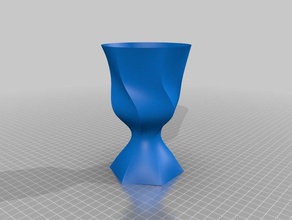 hexavase Dekor Blumen-vase hexagon vase spiral trophy twisted 3d print model - Mito3D
