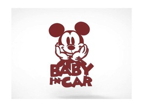 mickey baby car decoration art 3d modeling printer toys cute display frame good hyojung0320 mickeymouse mouse micky mini miniature models present scale smile thing things wall deco 3d print model - Mito3D
