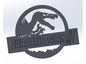 logo de jurassic park 3 signos logotipos 3d print model - Mito3D