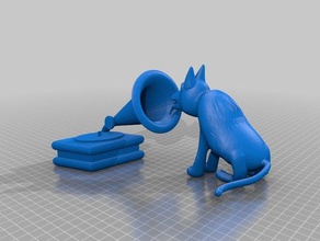 his masters voice staring dog lopoly perspective signs logos 3d print model - Mito3D