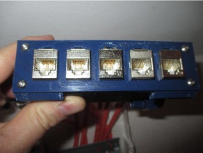 patchpanel 5-port electronics btr e-dat-modul electronic case enclosure network switch holder patch panel 3d print model - Mito3D