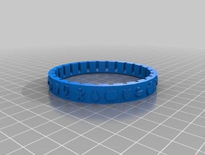 cryptex-food-Symbol, Brief ring 3d drucken 3d print model - Mito3D