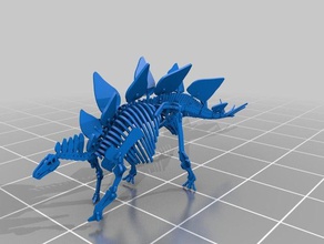 stegosaurus stenops animals blender bones cnc dino dinosaur prehistoric puzzle skeleton 3d print model - Mito3D
