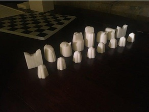 ancient chess set 9th-12th century inspired 3d print model - Mito3D