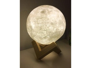 moon 6inch tbulb led threads 3d printing lamp night light 3d print model - Mito3D