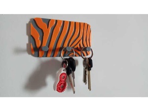 key holder organization keys stand tiger zebra 3d print model - Mito3D