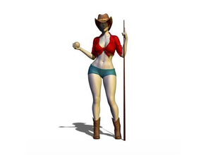 queen billiard people adult anatomical anatomy babe ball beautiful billiards cowboy cowgirl cue cutie female hat human lady person pretty west western westworld woman zbrush 3d print model - Mito3D