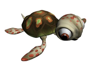 bebé tortuga de dibujos animados los animales 3d print model - Mito3D