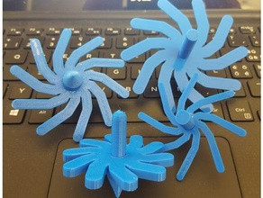 spinning fleur haut mécanique les jouets blockscad openscad toupie 3d print model - Mito3D