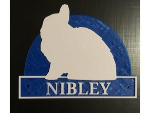 rabbit name plate pets bunny jeresey wooly kennel 3d print model - Mito3D