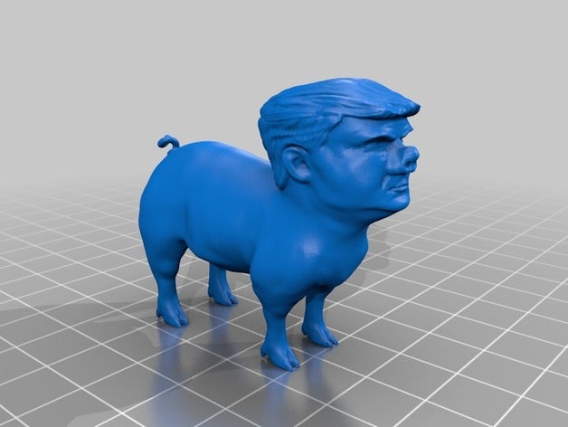 donald trump Schwein Menschen Liebe Trumpf hassen Präsident 3D print model - Mito3D