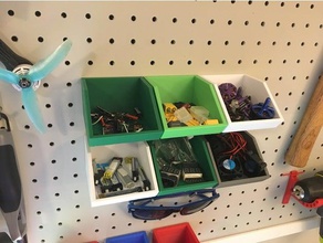 pegboard container tool holders boxes organization mount storage box 3d print model - Mito3D