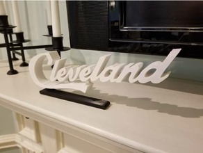 desktop cleveland sign sculptures skyline ohio 3d print model - Mito3D
