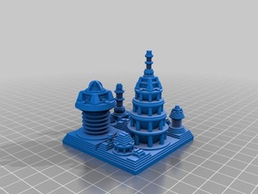 my customized futuristic city builder generator 8 art 3d print model - Mito3D