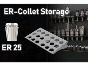 din-rail storage er25 collets tool holders boxes 3d print model - Mito3D