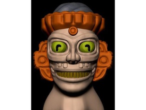 maya dio della pioggia art antica il busto dèi scultura 3d print model - Mito3D