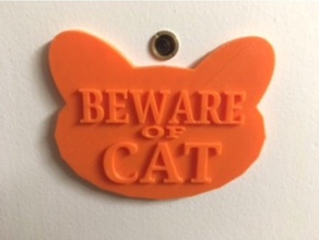 beware cat signs logos 3d print model - Mito3D
