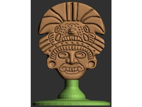 aztekische Maske Kunst aztec Skulptur 3d print model - Mito3D
