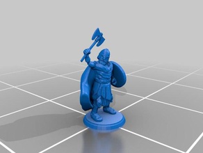 hd dwarf dubble axe&shield toys games boardgame dd fighter figure hero magic gathering miniature miniatures wargaming 3d print model - Mito3D