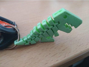 flexi rex tail key chain keychains dinosaur 3d print model - Mito3D