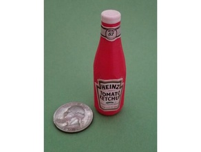 heinz ketchup 14oz bottiglia di vetro cibo bere 3d print model - Mito3D