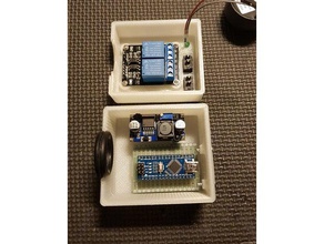 arduino nano 2 channel relay voltage stepdown box electronics board mount step down 3d print model - Mito3D