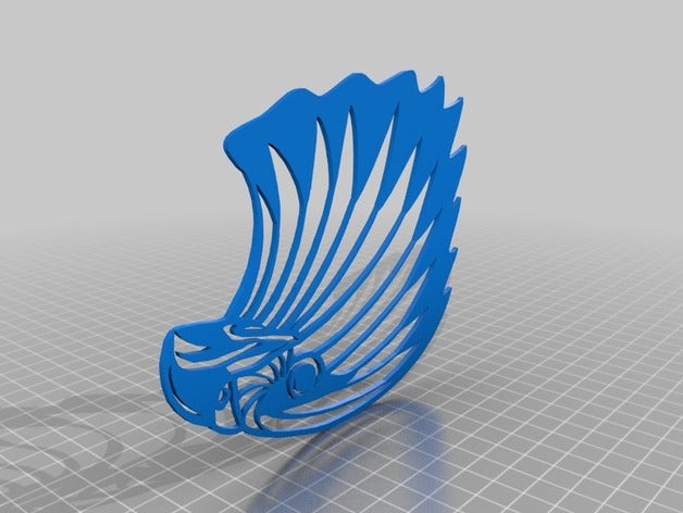 2d Kartal kafası sanat hayvan 360 autodesk fusion kuş ücretsiz fusion360 3D print model - Mito3D