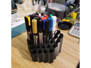 gundam marker holder vase mode mega tool holders boxes honeycomb pen 3d print model - Mito3D