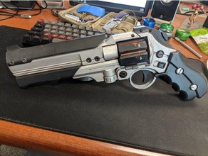 deus ex diamondback revolver oggetti di scena l'arma spacegun 3d print model - Mito3D