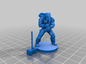 loxodon barbarian duel hold warhammer toys games 3d print model - Mito3D