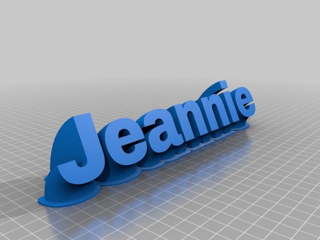 jeannie nameplate office customized 3D print model - Mito3D