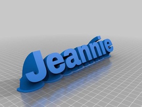 jeannie de la placa identificación oficina personalizado 3d print model - Mito3D