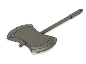 simple battle axe other viking weapon 3d print model - Mito3D