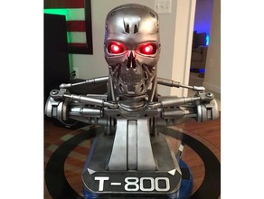 terminator t800 full bust scaled 11 props 3d print model - Mito3D