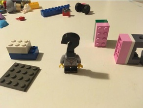 signo de interrogación minifigures cabeza juguete juego accesorios lego 3d print model - Mito3D