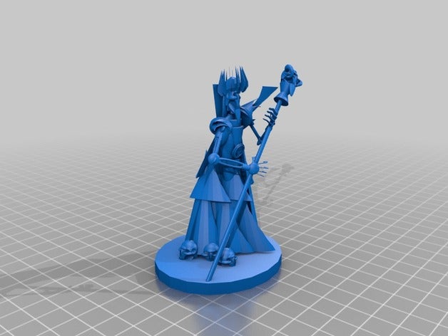 undead mage 3d printing dungeons dragons fantasy lich miniature pathfinder 3D print model - Mito3D