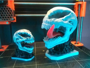 venom skull base art halloween marvel sculpture spiderman symbiote 3d print model - Mito3D