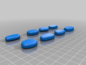pequeñas piedras planas guijarros runa de la plantilla esculturas 3d print model - Mito3D