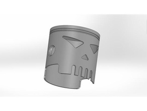 piston skull decor deaths-head 3d print model - Mito3D