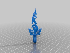 flaming sword inspired sculptures 3d print model - Mito3D